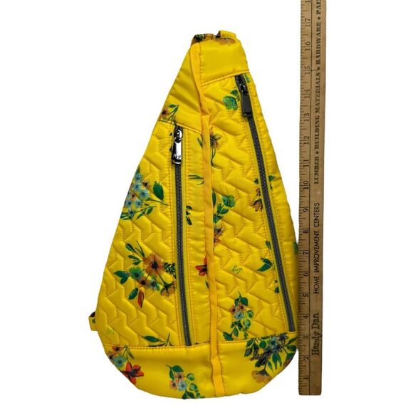 Lug Windsail Sling One Shoulder Bag Backpack in Bouquet Yellow Nylon Quilted main image 11